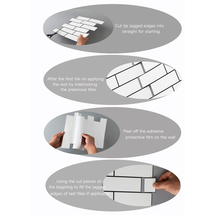 BowLift | Plastic Peel & Stick Subway Tiles Contemporary Waterproof Peel & Stick Subway Tiles
