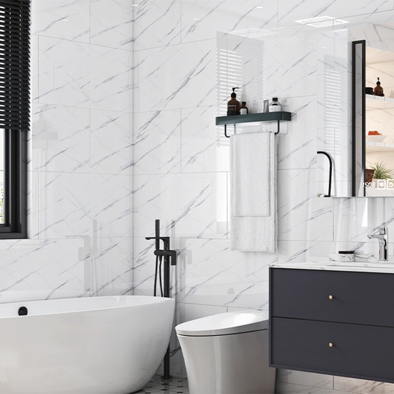 BowLift | Modern Splash Guard Wallpaper Marble Print Self-Adhesive Splash Guard Tile for Bathroom