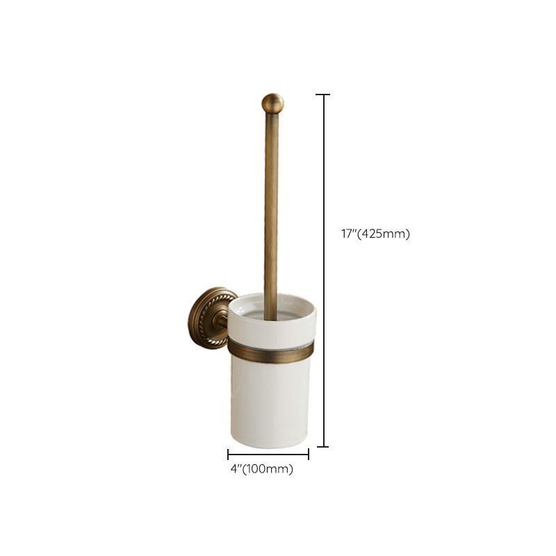 BowLift | Worn Brass Traditional Bathroom Set with Bath Shelf/Paper Holder & Towel Bar