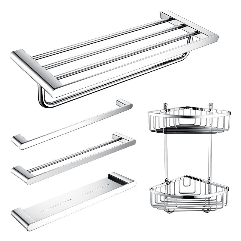 BowLift | Contemporary Bathroom Accessories Hardware Set in Silver with Soap Dish