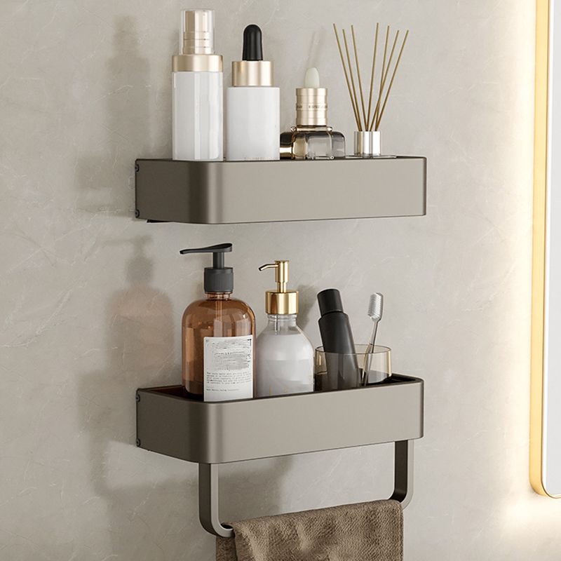 BowLift | Contemporary Aluminum Bathroom Accessory Set Gray Bath Shelf