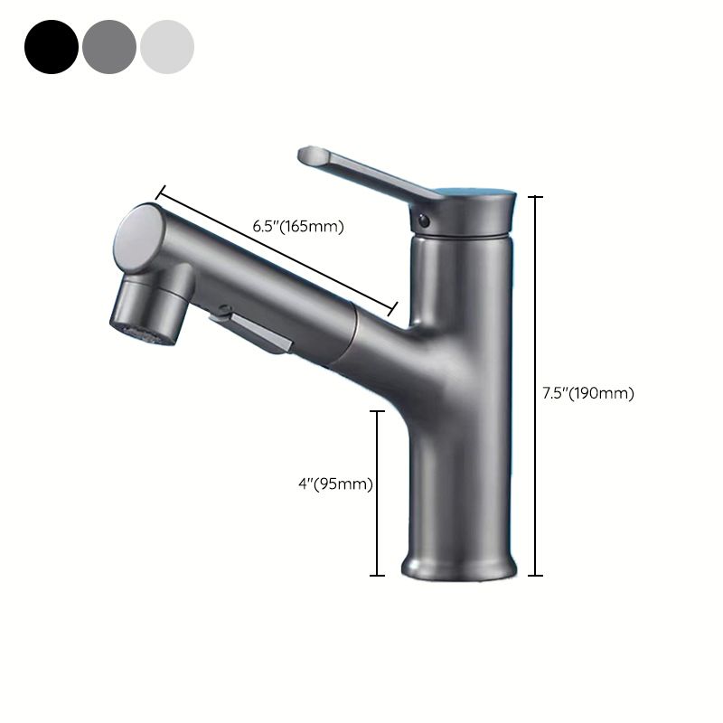 BowLift | Modern bathroom sink faucet with brass lever handles and swivel spout