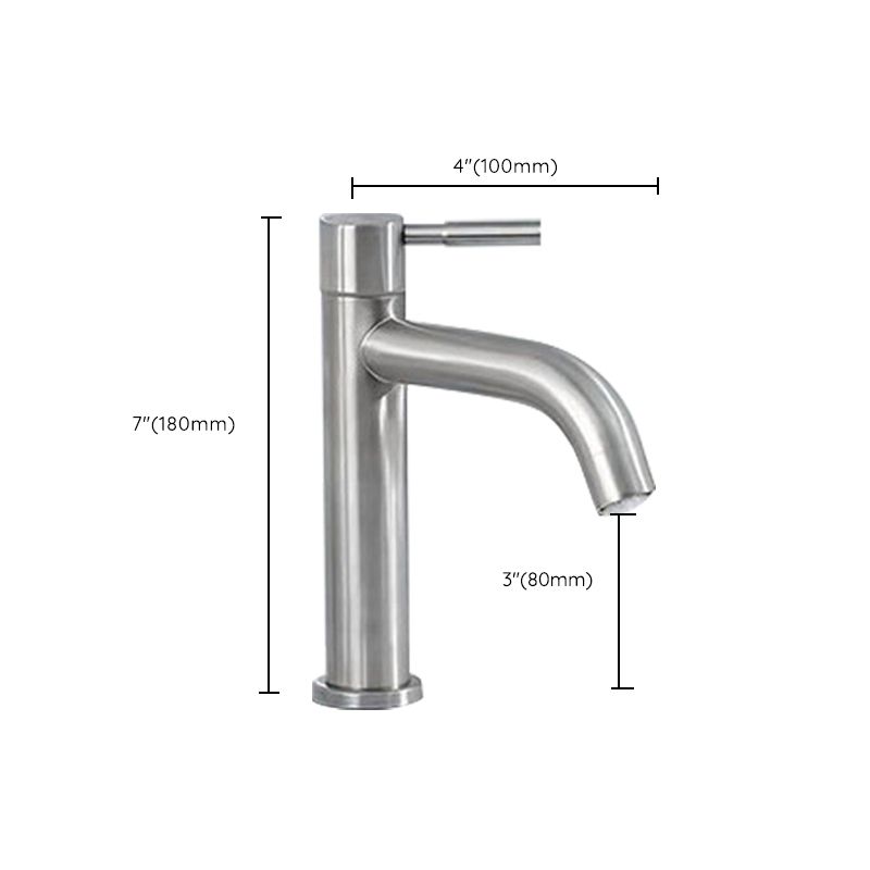 BowLift | Stainless Steel Bathroom Faucet Chrome Lever Handle Sink Faucet with 1 Hole
