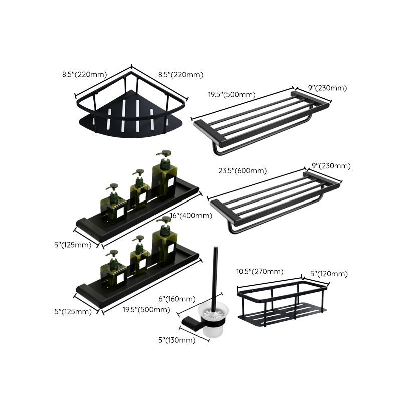 BowLift | Contemporary bathroom accessory single item or in set made of black metal