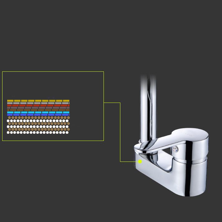 BowLift | Chrome Round Washbasin Faucet with Swivel Spout for the Bathroom