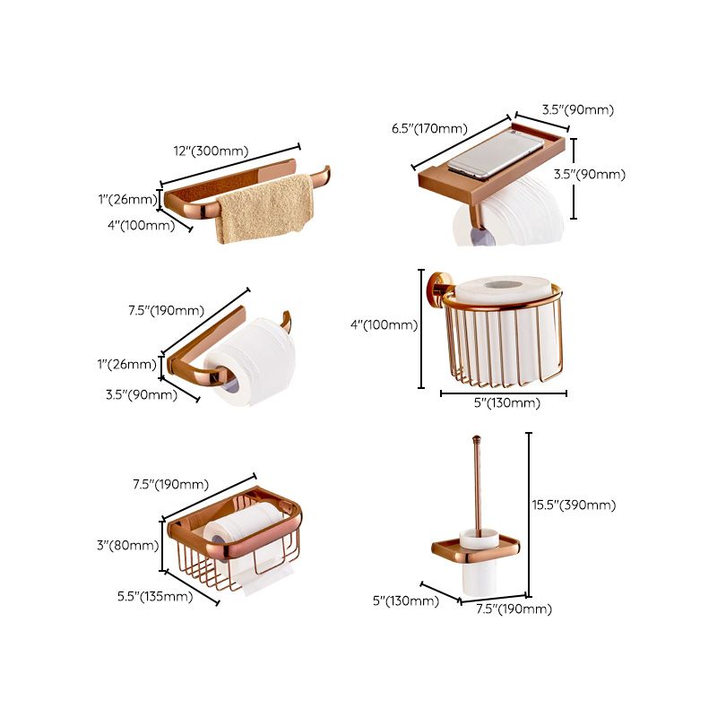 BowLift | 6-piece Bathroom Accessory Set Vintage Brass Bath Hardware Set