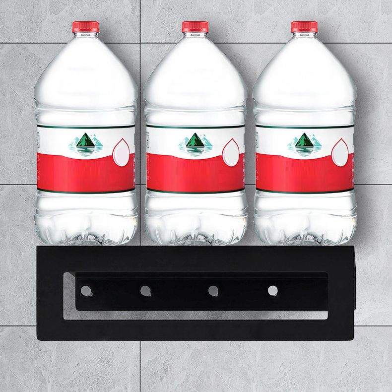 BowLift | Black 6-piece Bathroom Accessory Set Modern Shower Curtain Rod / Bathrobe Hooks and Towel Bar