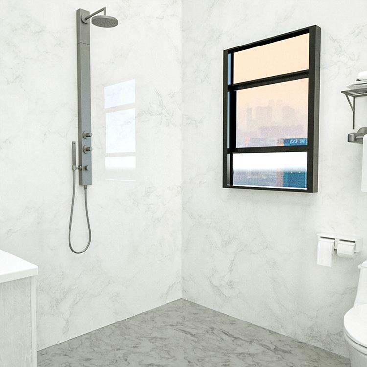 BowLift | Marbleing Water-repellent Tile PVC Single Peel and Stick Tile for Bathroom Back Wall