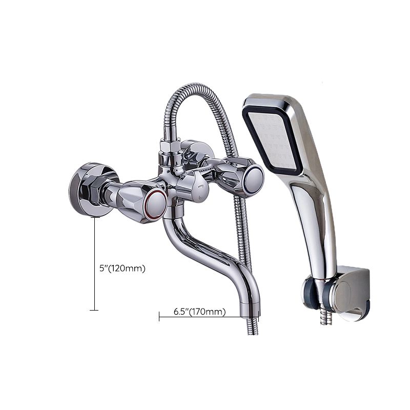 BowLift | Chrome Bathroom Faucet Trim Wall-mounted Swing Faucet with Hand Shower