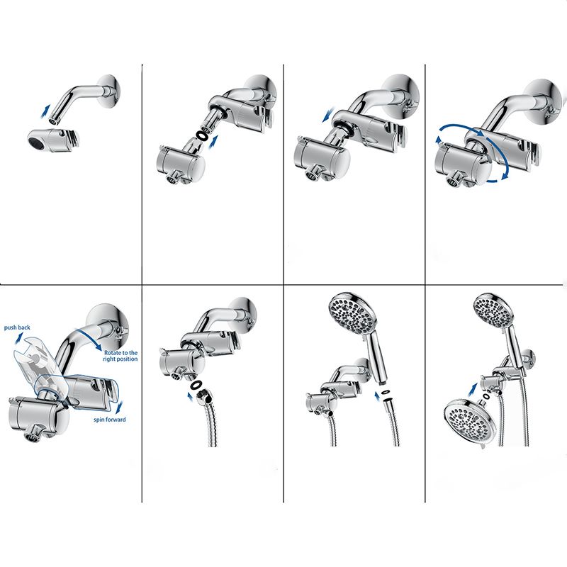 BowLift | Contemporary Shower Combination Adjustable Shower Head Chrome Ceiling Mounted Round Shower Head