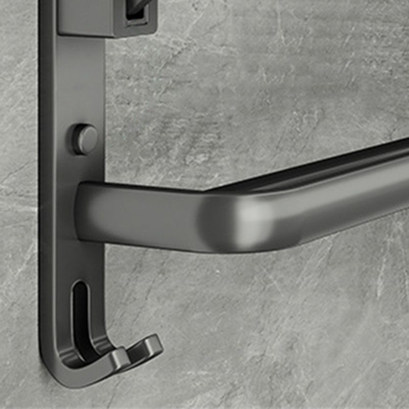 BowLift | Contemporary Bathroom Accessory Set Gray Aluminum Bathroom Shelf/Towel Rack/Bathtub Hook