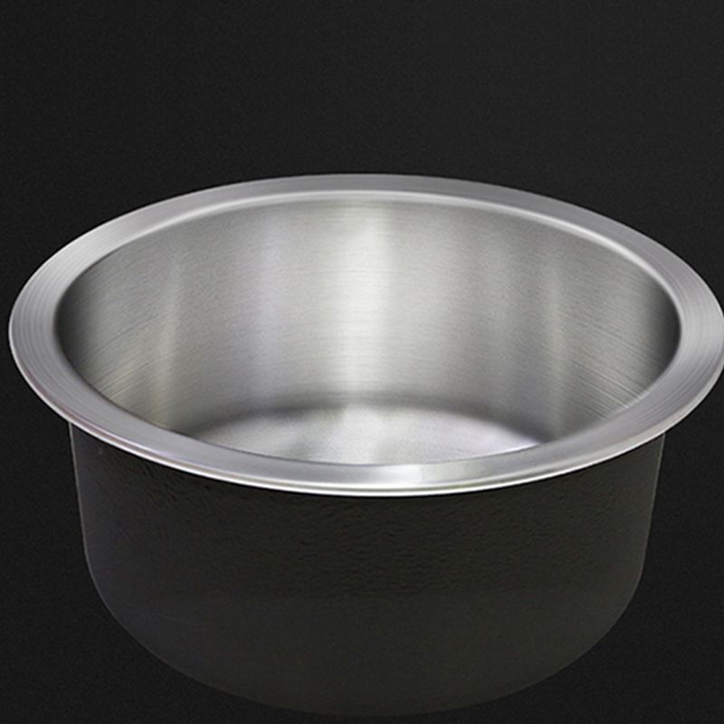 BowLift | Contemporary Single Bowl Kitchen Sink Round Stainless Steel Sink with Drain Strainer Set