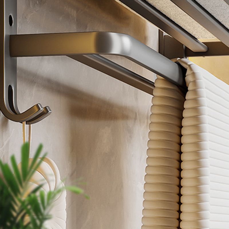 BowLift | Contemporary Bathroom Accessory Set Gray Aluminum Bathroom Shelf/Towel Rack/Bathtub Hook