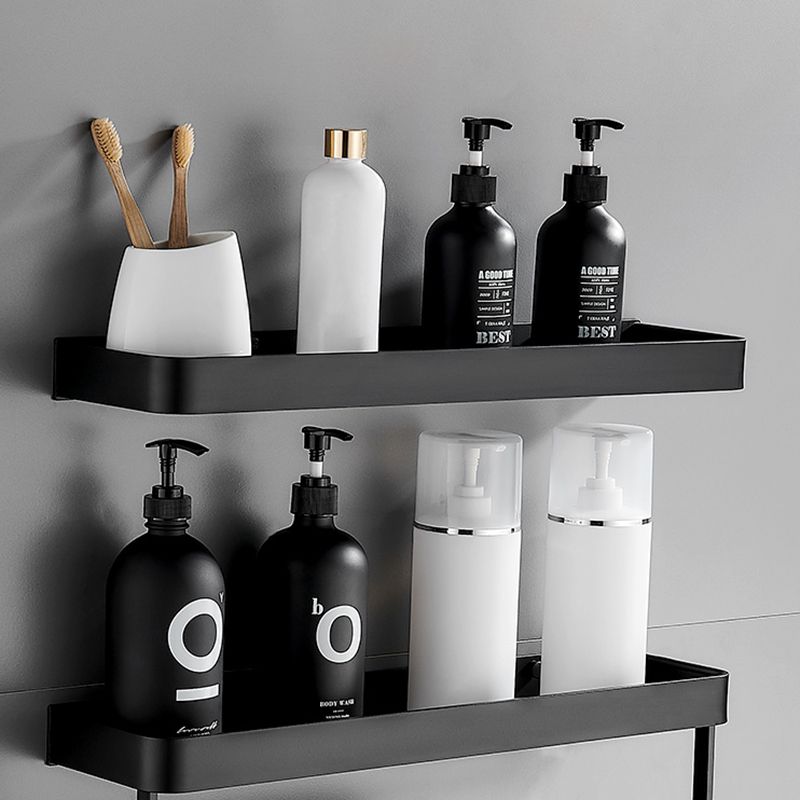 BowLift | Matt Black Bathroom Set Modern 1/2 - Piece Stainless Steel Bath Rack