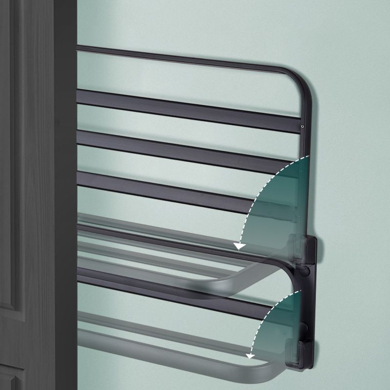 BowLift | Modern Bathroom Accessory Set Matte Black/Grey Bathroom Shelf/Towel Holder & Paper Holder