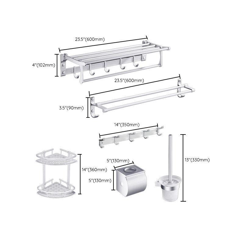 BowLift | Contemporary silver metal bathroom accessory set with towel rack