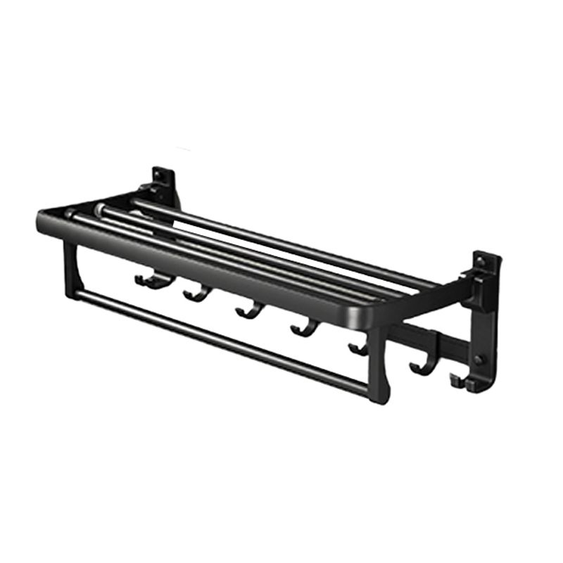 BowLift | Classic Bathroom Accessories Set in Aluminum Black Finish Bathrobe Hook/ Towel Bar