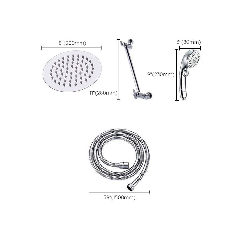 BowLift | Stainless Steel 8 Inch Shower Set 5 Sprays Handheld Shower Head Shower Arm