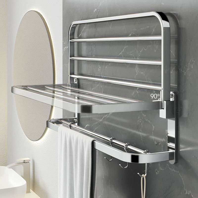 BowLift | Polished Chrome Modern Bathroom Accessory Set in Stainless Steel with Bath Shelf/Towel Bar