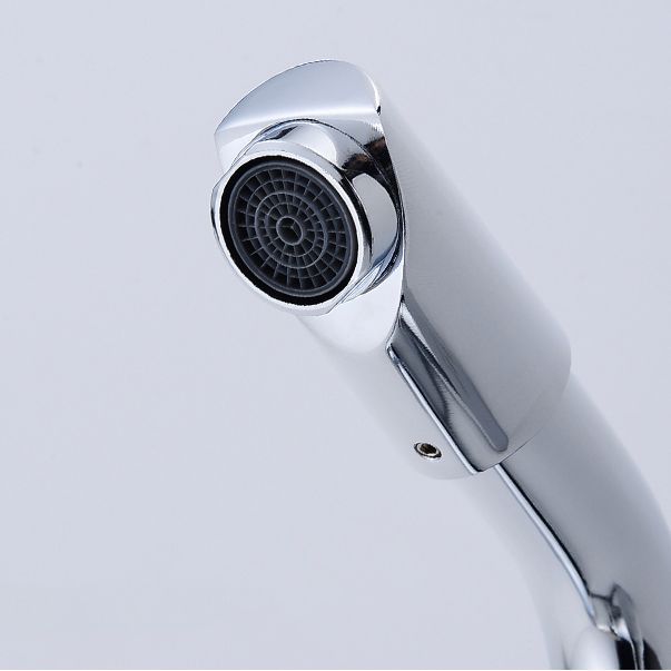 BowLift | Chrome Round Washbasin Faucet with Swivel Spout for the Bathroom