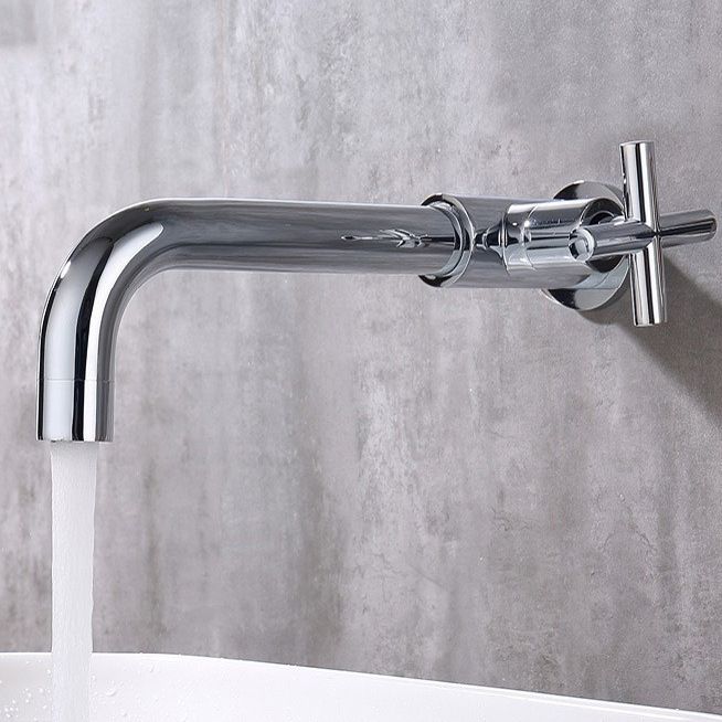 BowLift | Glam Wall-mounted Bathroom Faucet Copper Single Handle Low Arc Basin Faucet for Bathroom