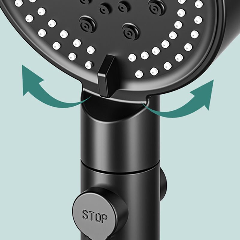 BowLift | Modern 6 Setting Shower Head Adjustable Spray Pattern Matt Black Round Shower Head