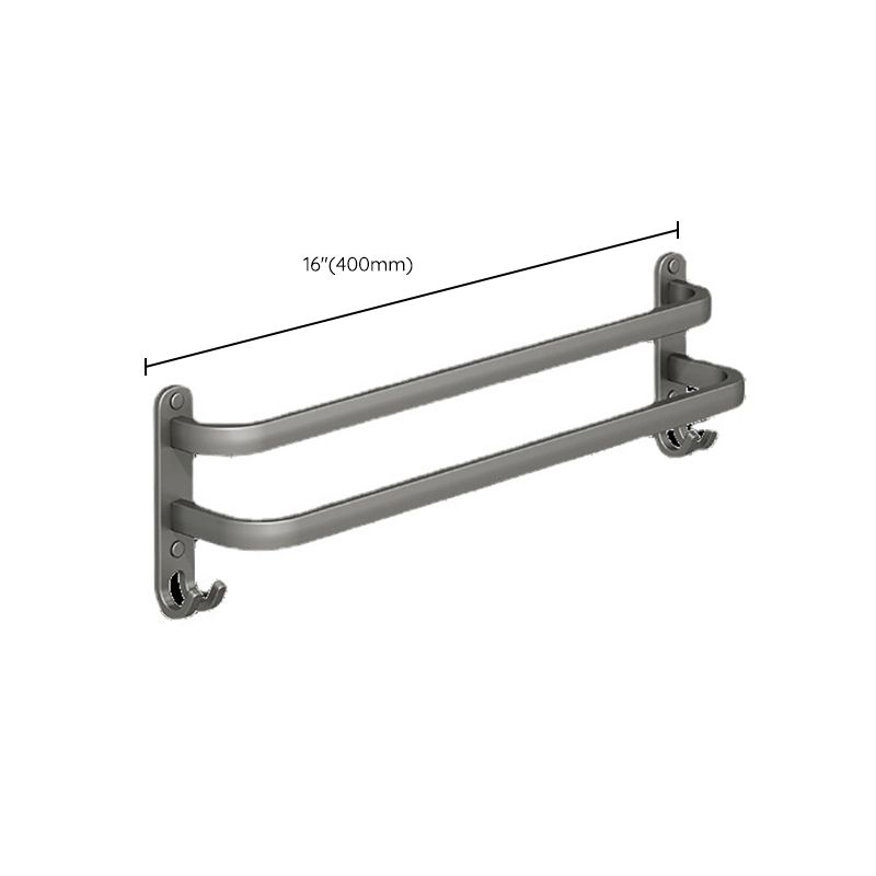 BowLift | 2-piece modern bathroom accessory set made of aluminum matte gray towel bar