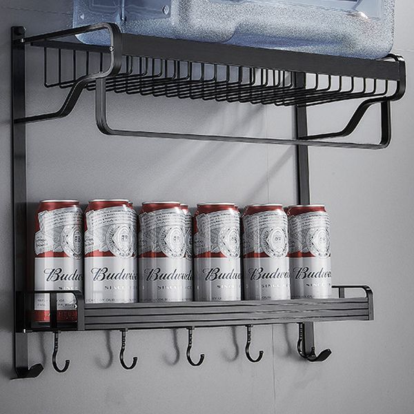BowLift | Black / Silver Bathroom Accessories Aluminum Hardware Set Bathroom Shelf