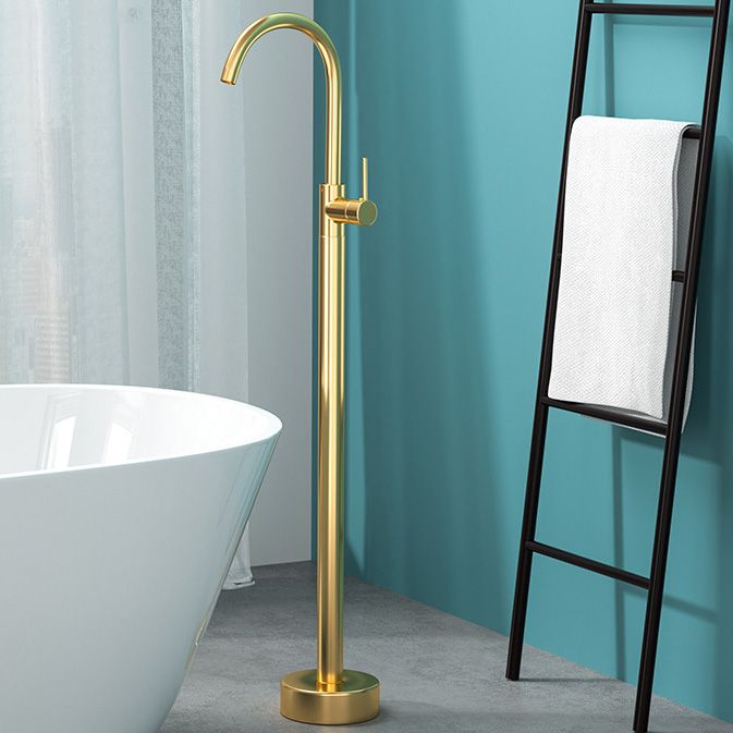 BowLift | Modern Freestanding Bathtub Faucet Copper Floor Mounted Freestanding Bathtub Faucet