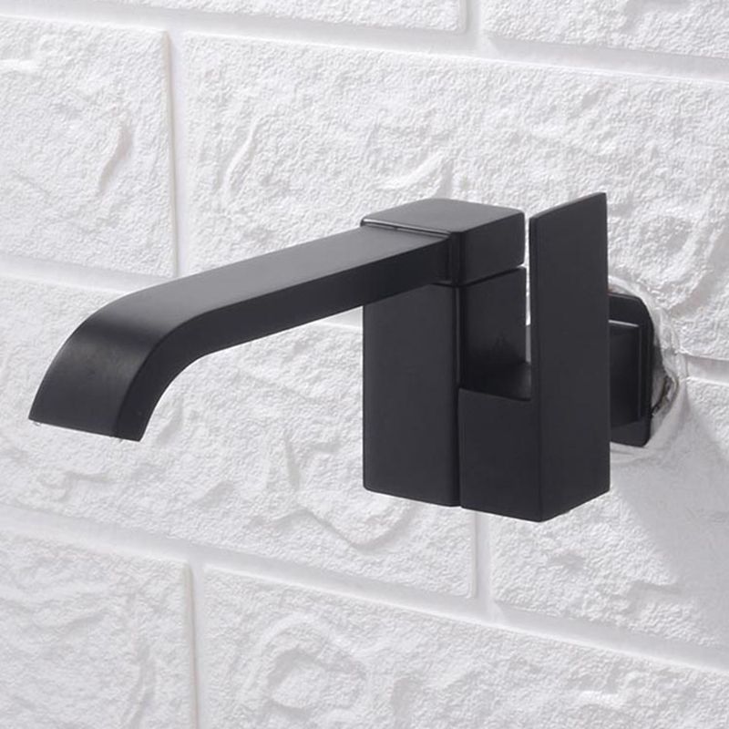 BowLift | Contemporary Wall Mounted Bathroom Faucet Lever Handles Low Arc Swivel Brass Faucet