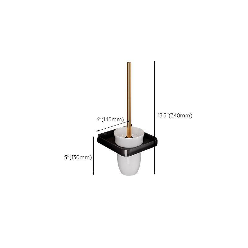 BowLift | Black and Brass Bathroom Hardware Set Modern Stainless Steel Bathroom Shelf/Towel Holder/Paper Holder