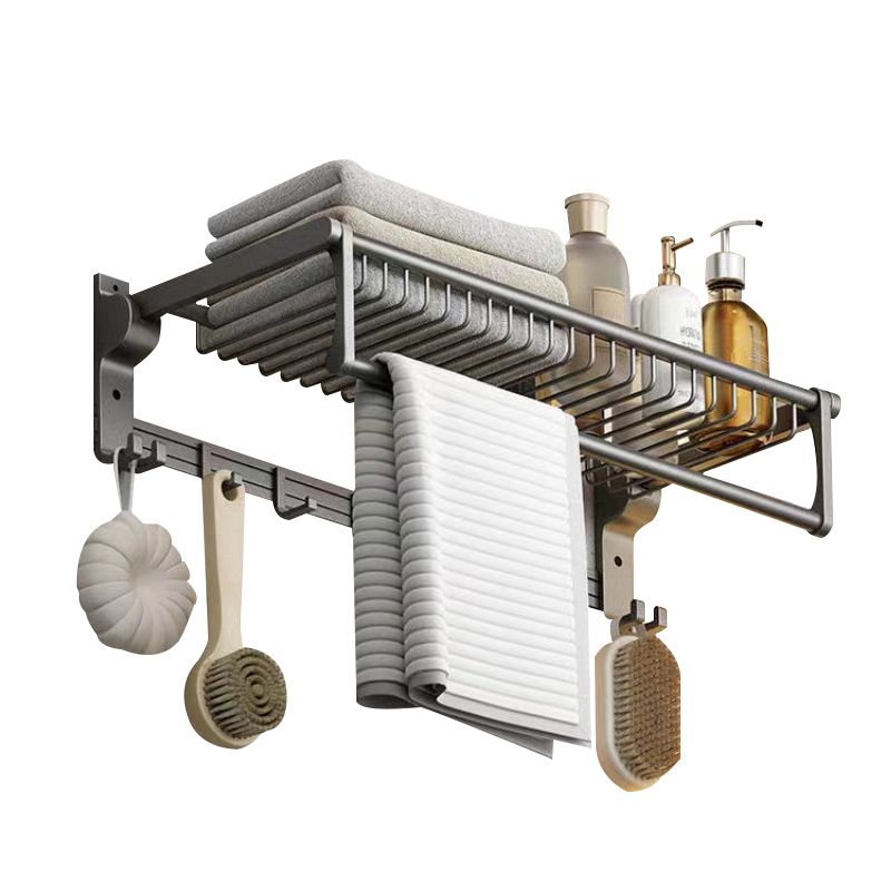 BowLift | Matt gray bathroom accessory set bathroom shelf/towel holder & paper holder included