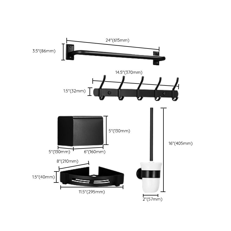 BowLift | Matt Black Bathroom Accessory Set Modern Bathroom Accessory as Individual Piece or as Set