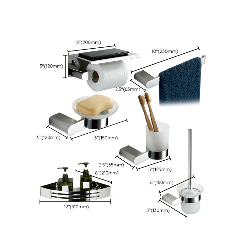 BowLift | Contemporary bathroom accessories single item or in set in silver