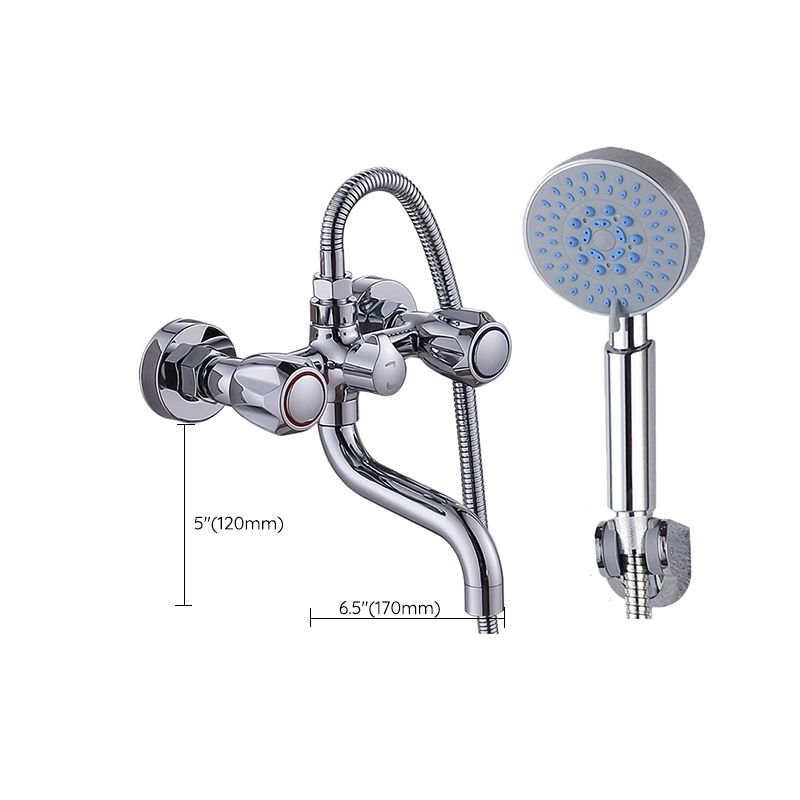 BowLift | Chrome Bathroom Faucet Trim Wall-mounted Swing Faucet with Hand Shower
