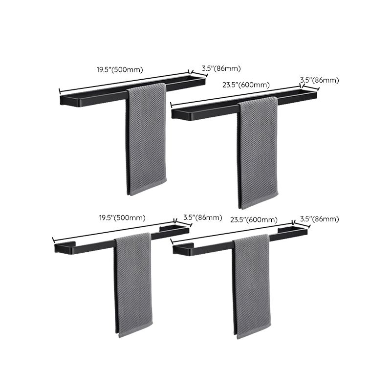 BowLift | Matt Black 5-piece modern bathroom accessory as a single item or as a set with towel bar