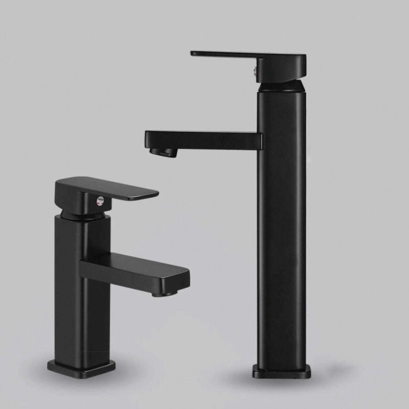 BowLift | Industrial Bathroom Faucet Stainless Steel Lever Handles with Water Hose Sink Faucet
