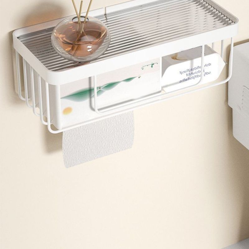 BowLift | White & clear acrylic bathroom accessory set with towel holder/paper holder/robe hooks