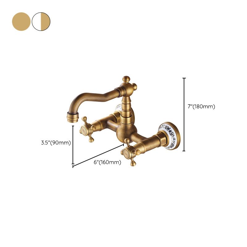 BowLift | Wall-mounted fitting Glam Style Bathroom tap with 2 handles