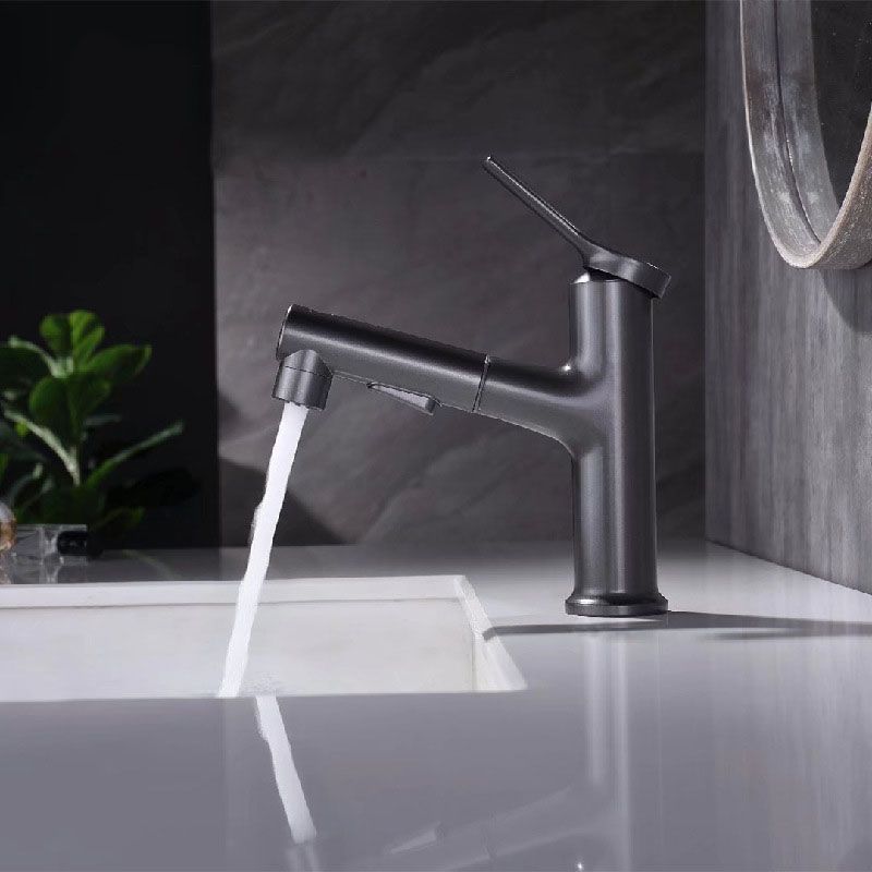 BowLift | Contemporary Single Handle Faucet Retractable Sink Faucet with Lever Handle