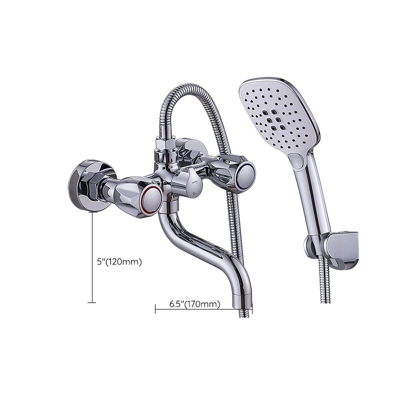 BowLift | Chrome Bathroom Faucet Trim Wall-mounted Swing Faucet with Hand Shower