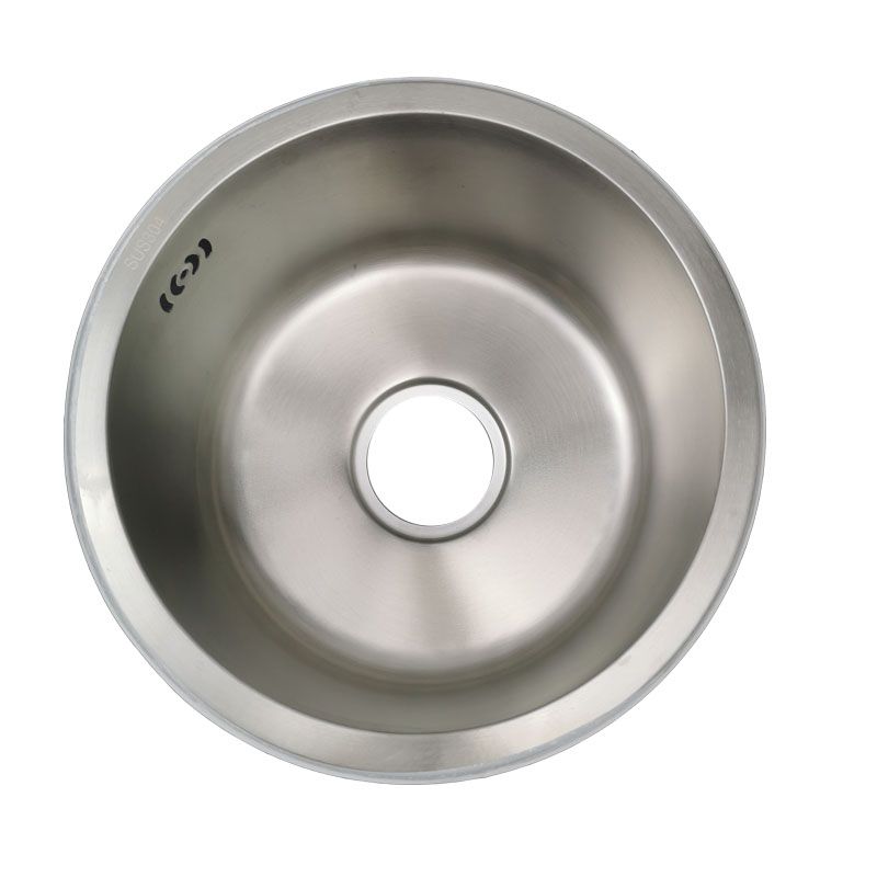 BowLift | Round Stainless Steel Sink Built-in Sink with Basket Strainer