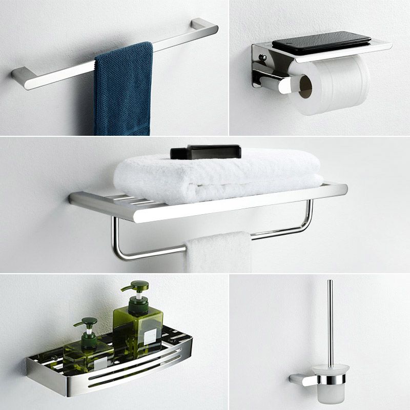 BowLift | Contemporary bathroom accessories single item or in set in silver