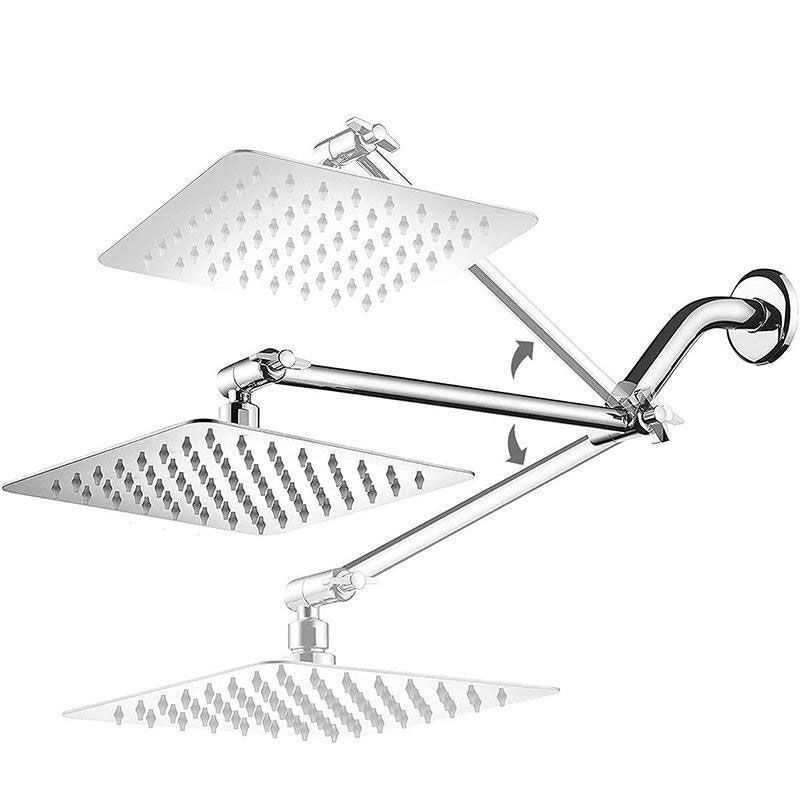 BowLift | Stainless Steel 8 Inch Shower Set 5 Sprays Handheld Shower Head Shower Arm