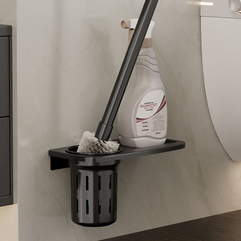 BowLift | Modern Bathroom Accessories Set Black Bath Shelf Bath Accessories Set