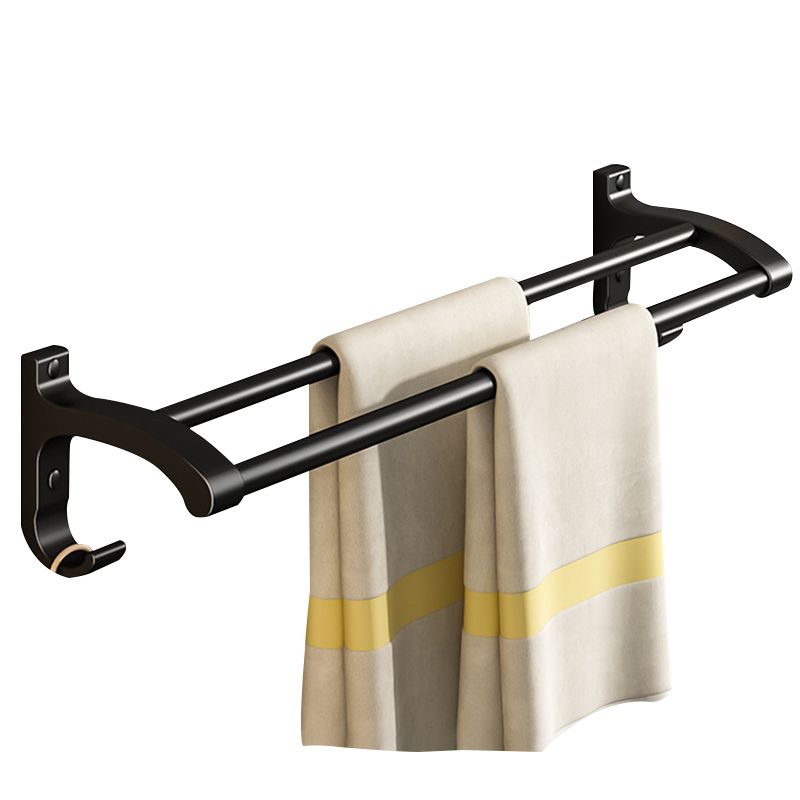 BowLift | Black Aluminum Bathroom Accessory Set Modern Bathroom Shelf / Towel Bar & Paper Holder