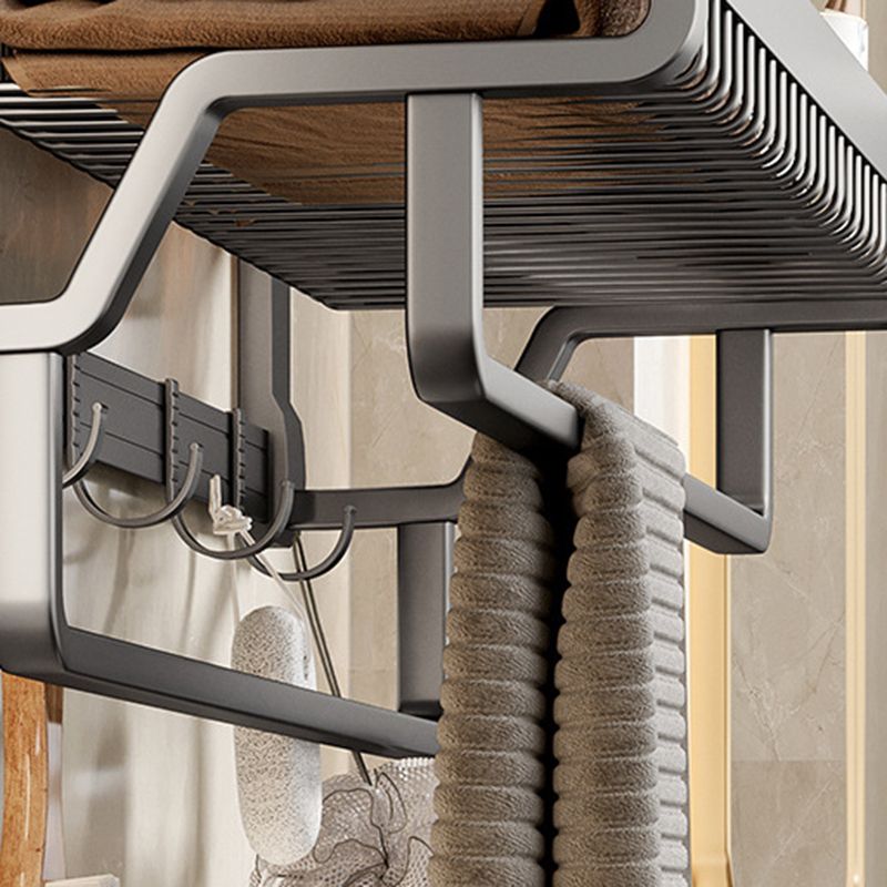 BowLift | Aluminum modern bathroom accessories set polished gray bathroom shelf/paper holder/robe hook