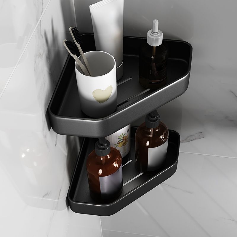 BowLift | Matt black bathroom accessories set Modern anti-rust 1/2/3-piece bathroom shelf
