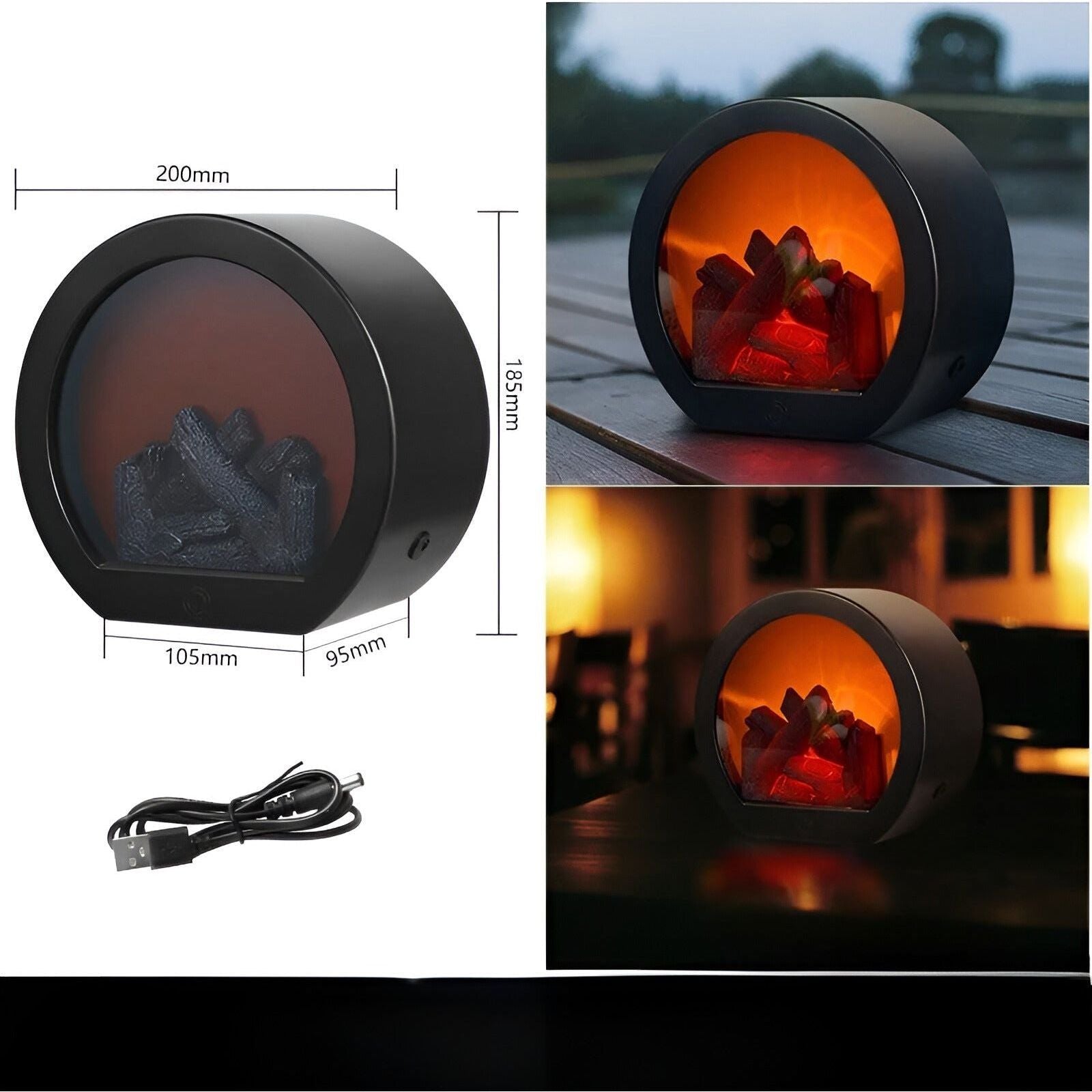 BowLift | RadiantFlame LED Lantern – Realistic Flame Table Lamp for Cosy Ambient Lighting
