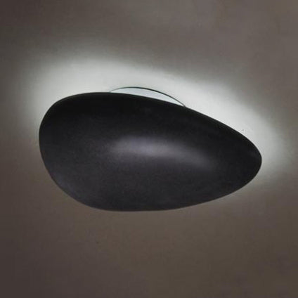 BowLift | Pebble shape indoor wall lamp Light resin 4"/9" length LED modern style wall lamp in black